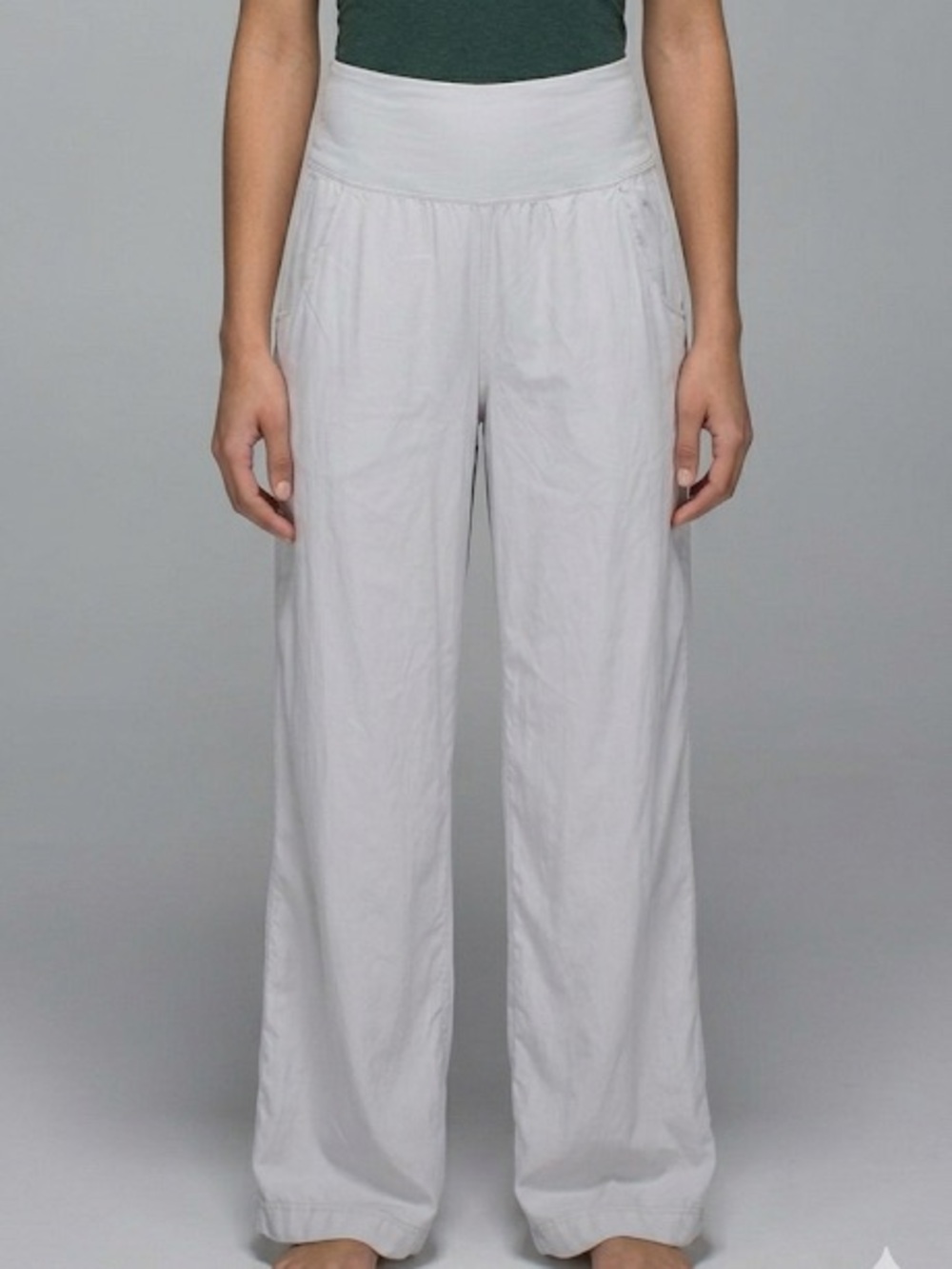 Lululemon Wide Leg Flowy Lounge Pants Light Grey Size 8 Back Pockets
